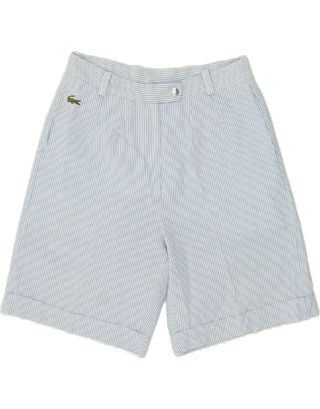 Luxury Classic LACOSTE Womens High Waist Chino Shorts Size 42 Large W28 Blue Pinstripe Luxury Classic LACOSTE Womens High Waist Chino Shorts Size 42 Large W28 Blue Pinstripe
