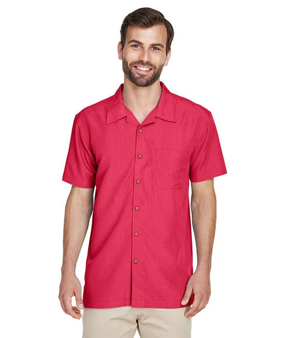Warm And Comfortable M560 - Harriton Mens Barbados Textured Camp Shirt | Parrot Red