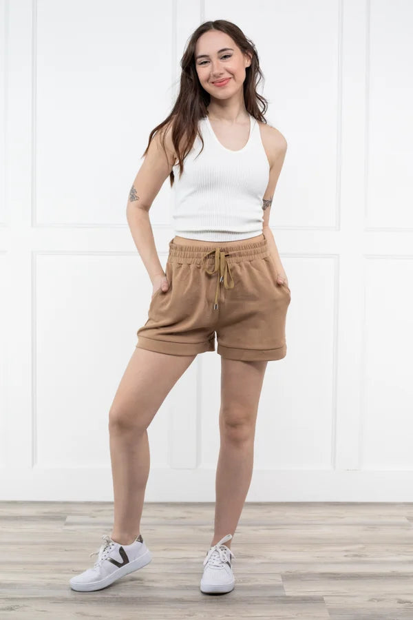 Classic Retro Walk A Thousand Miles Women's Terry Knit Shorts