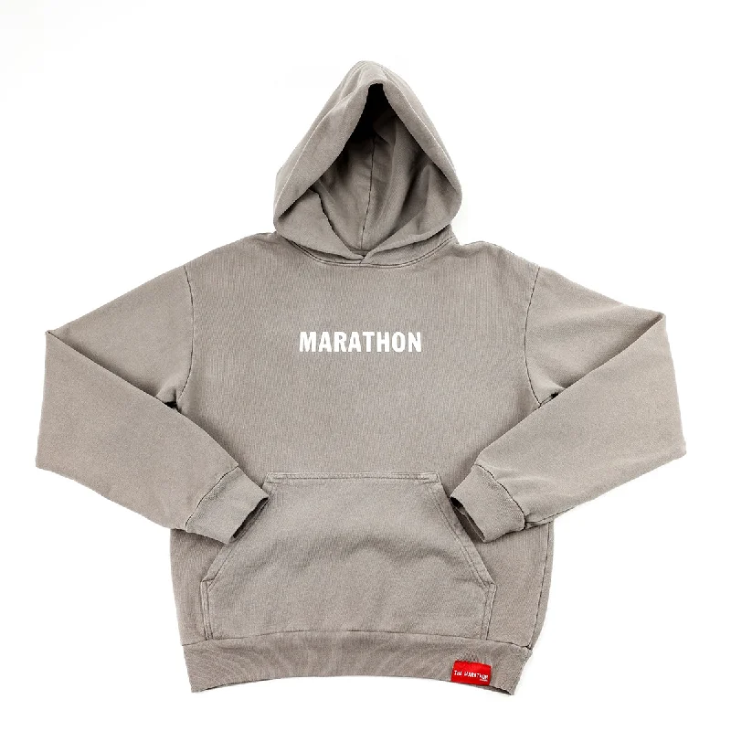 Advanced Design Marathon Leisure Hoodie - Mocha/White
