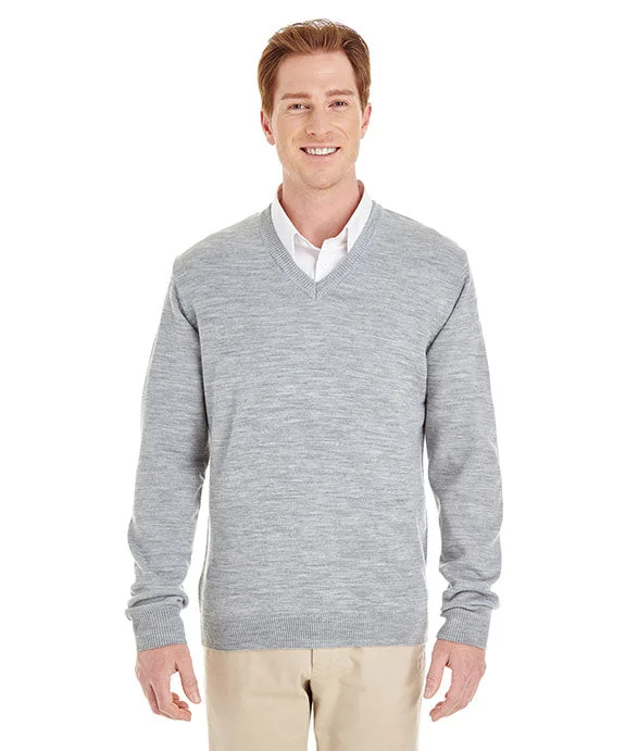 Lace Design M420 - Harriton Mens Pilbloc™ V-Neck Sweater | Grey Heather