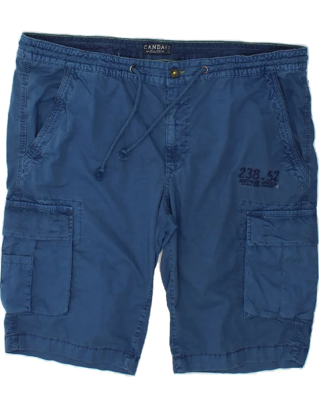 Exquisite Fabrics CANDA Womens Cargo Shorts W50 4XL Blue Cotton