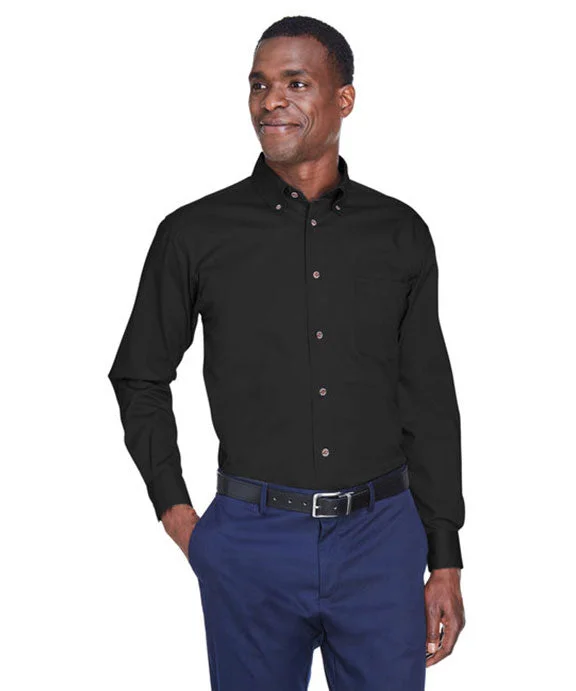 Exclusive Customization M500T - Harriton Mens Tall Easy Blend™ Long-Sleeve Twill Shirt with Stain-Release