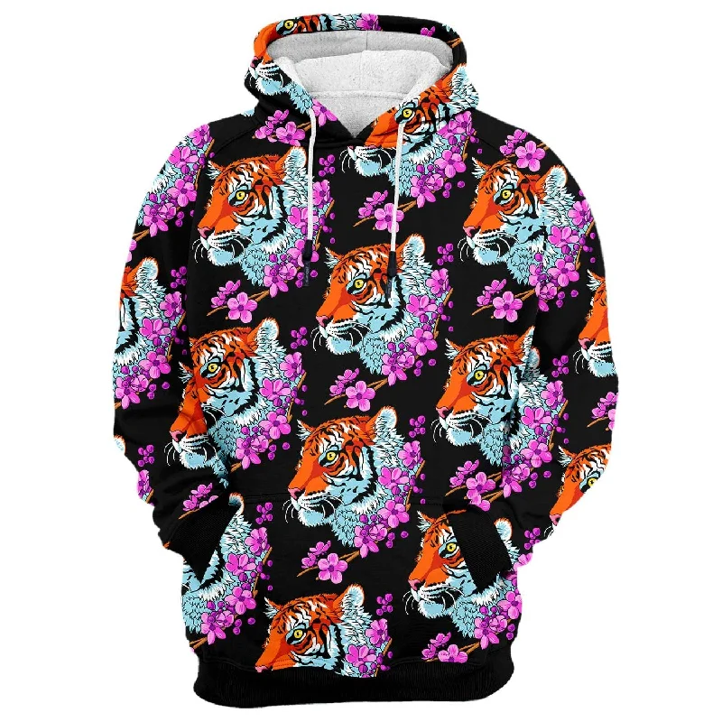 Retro Design Tiger Sakura Hoodie