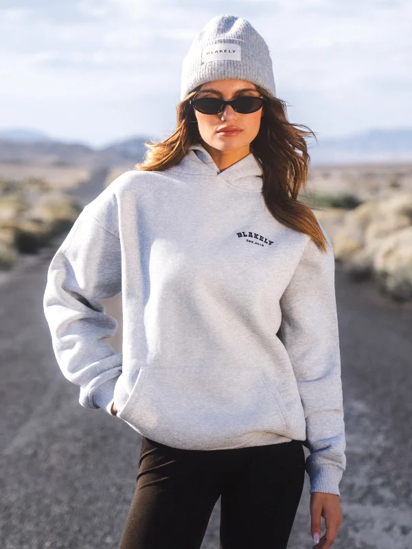 Effortless Elegance Heritage Oversized Hoodie - Marl Grey