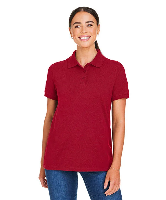 Exquisite Tailoring M205W - Harriton Ladies Valiant Cotton Snag Protect Polo Shirt | Red