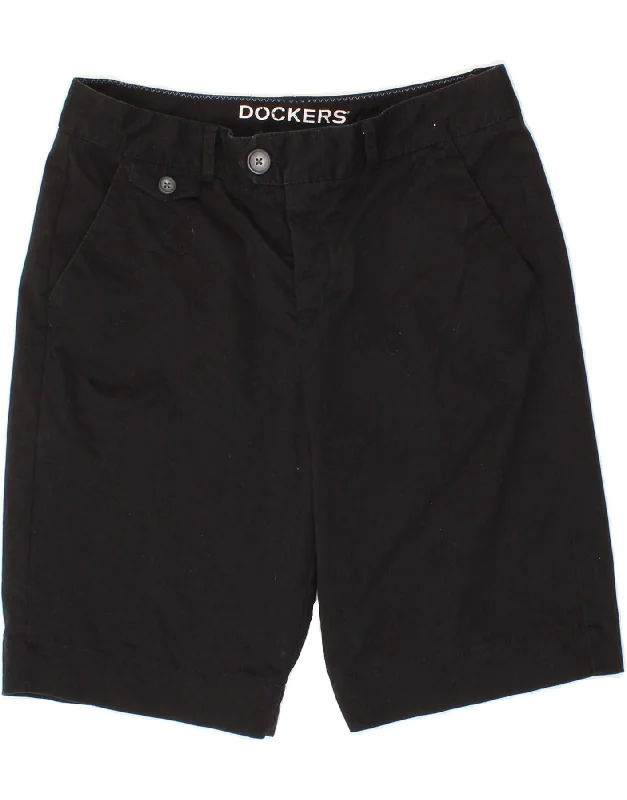 European Plan DOCKERS Womens Chino Shorts US 8 Medium W30  Black Cotton