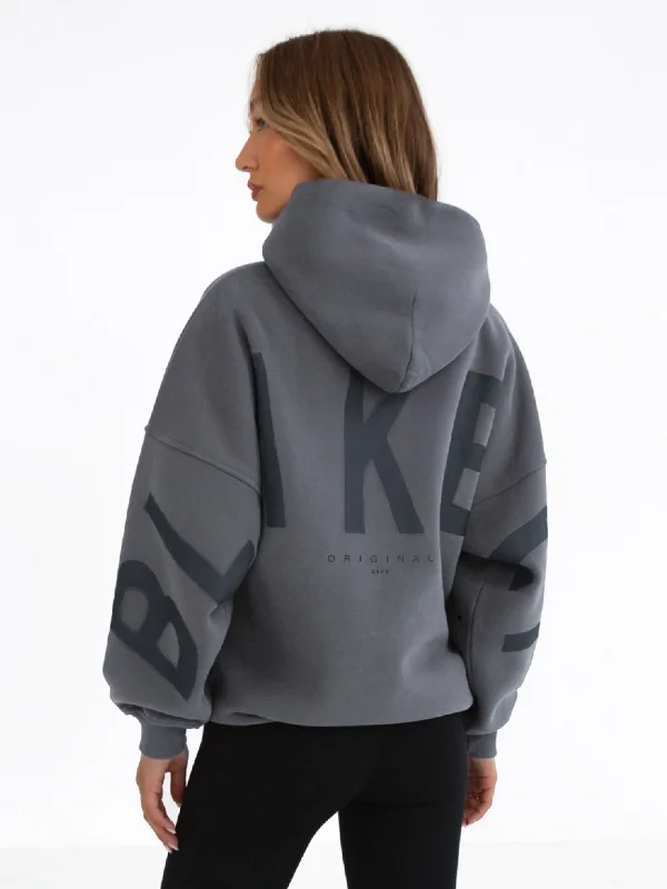Youthful Vitality Tonal Isabel Oversized Hoodie - Charcoal