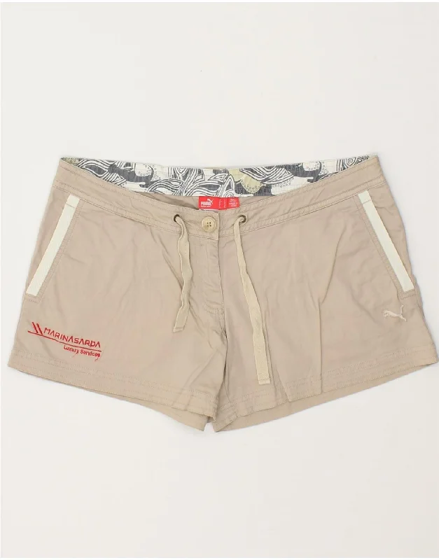 Goddess Style PUMA Womens Chino Shorts UK 14 Large W32 Beige Cotton