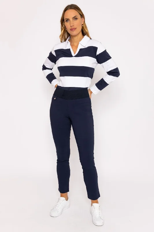 Cozy Outfit Straight Leg Bengaline Pant in Navy