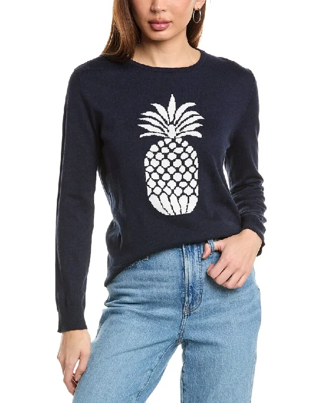 Cozy Fit Wear Hannah Rose Pineapple Intarsia Cashmere-Blend Sweater