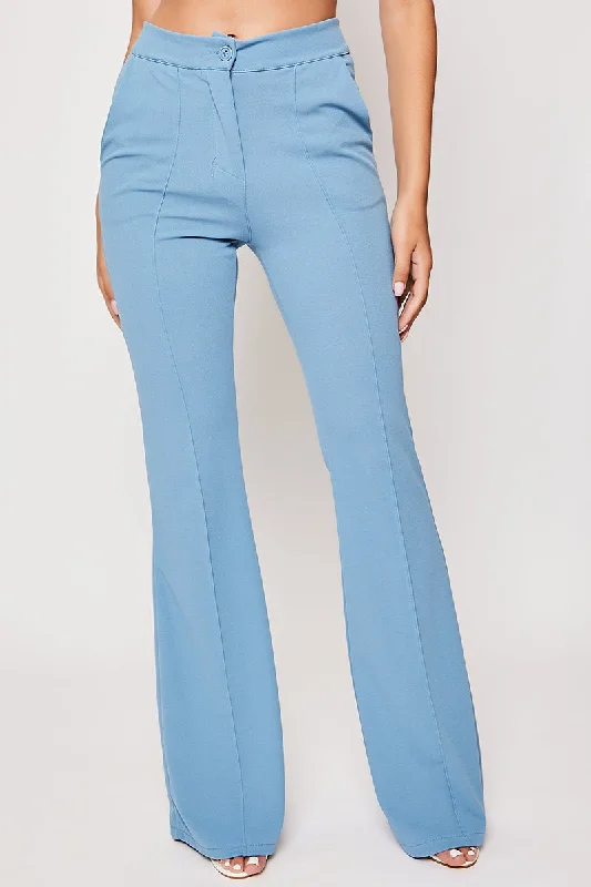 Must-have For Fashion Tanya - Blue Tailored Bell Bottom Trousers