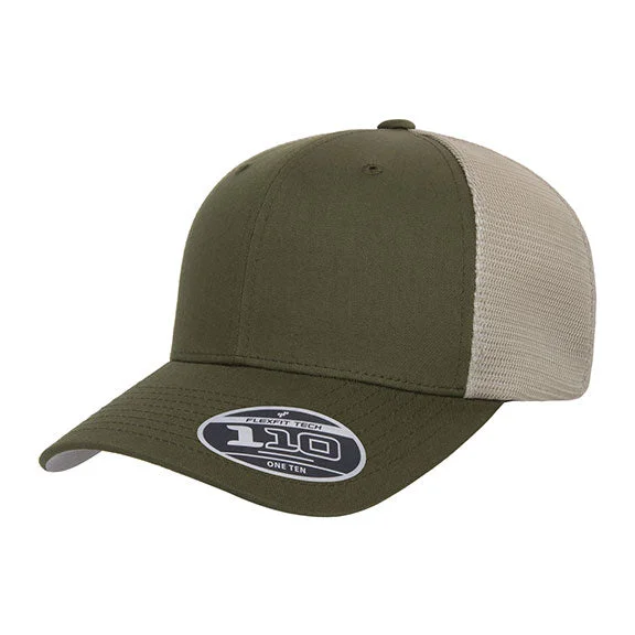 Fresh Comfort 110MT - Flexfit 110® Adult Adjustable Mesh Cap | Olive Green/Khaki