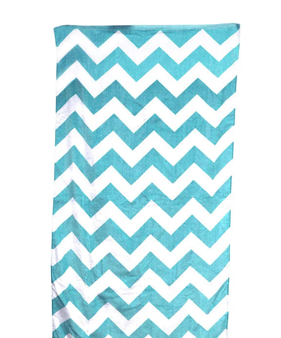 Leisure And Entertainment C3060 - Carmel Towel Company Classic Beach Towel | Turquoise Chevron Leisure And Entertainment C3060 - Carmel Towel Company Classic Beach Towel | Turquoise Chevron