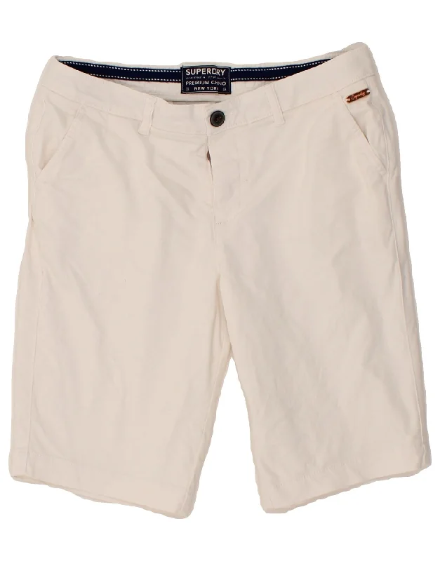 French Style SUPERDRY Womens Chino Shorts US 10 Large W32  White Cotton