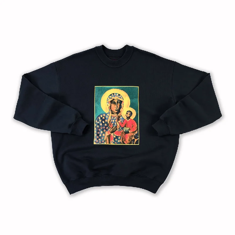 Simple Matching Black Madonna Crewneck - Black
