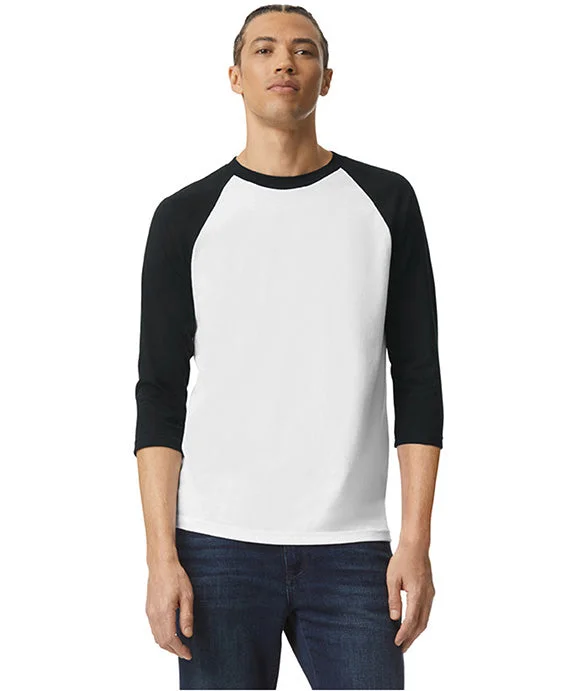 Fashion Wear 2003CVC - American Apparel Unisex CVC Raglan T-Shirt | White/Black