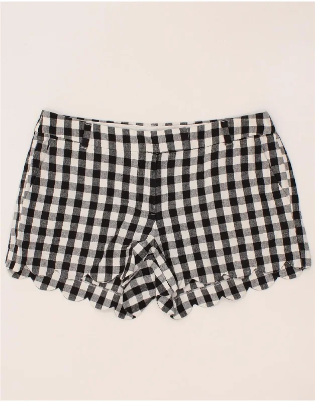 Spring Fashion J. CREW Womens Casual Shorts US 12 Large W34 Black Gingham Cotton