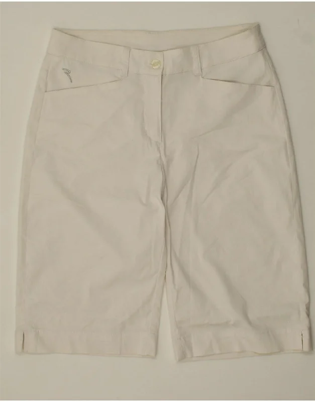Retro Design CHERVO Womens Casual Shorts EU 40 Medium W30 White Cotton