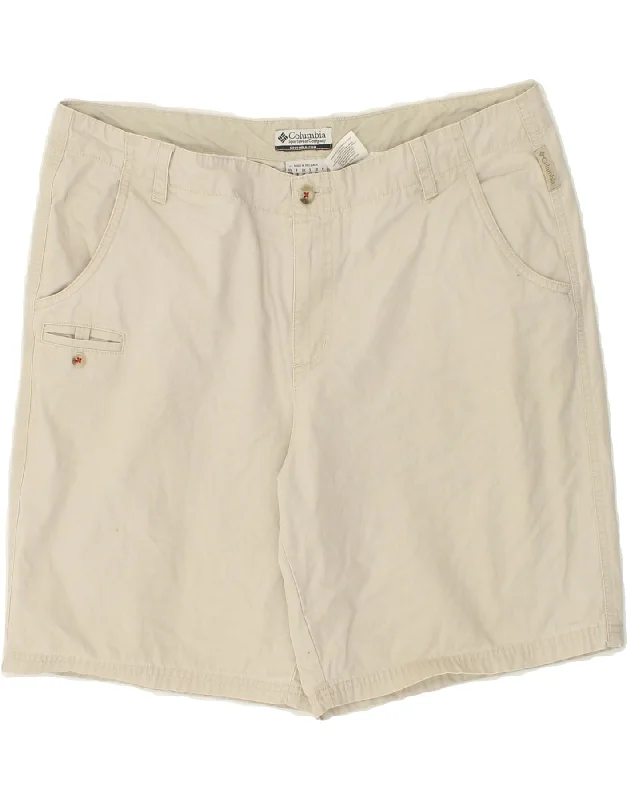 Carefree COLUMBIA Womens Casual Shorts UK 20 2XL W38 Beige Cotton