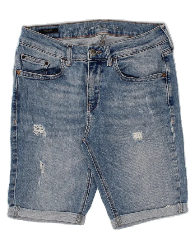 Noble And Elegant CALVIN KLEIN Womens Denim Shorts W31 Medium Blue Cotton