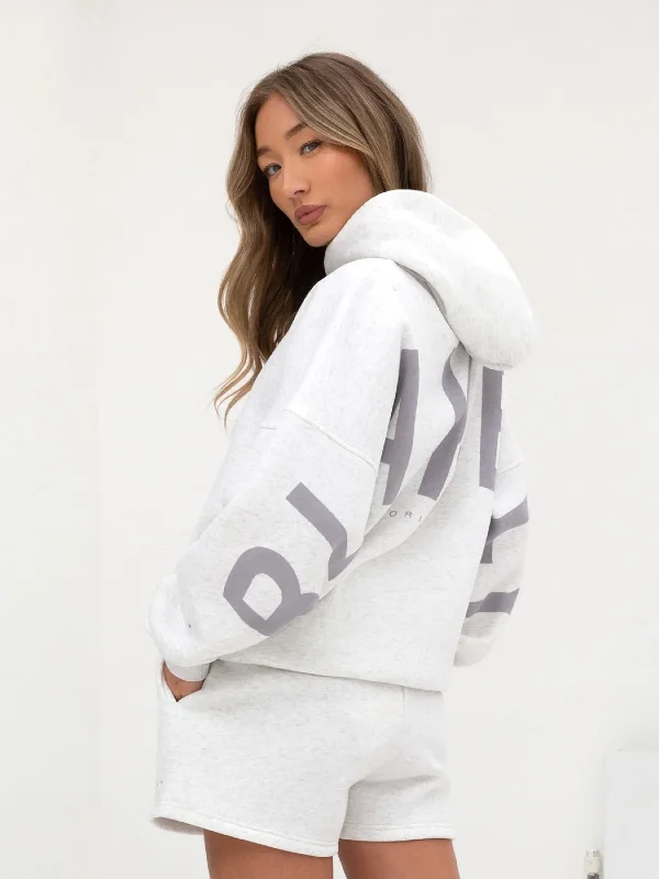 Casual Choice Isabel Oversized Hoodie - Marl White and Pale Lilac