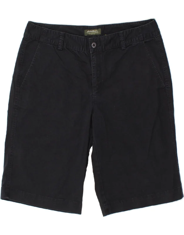 Comfortable Looks EDDIE BAUER Womens Chino Shorts US 14 XL W34  Navy Blue Cotton