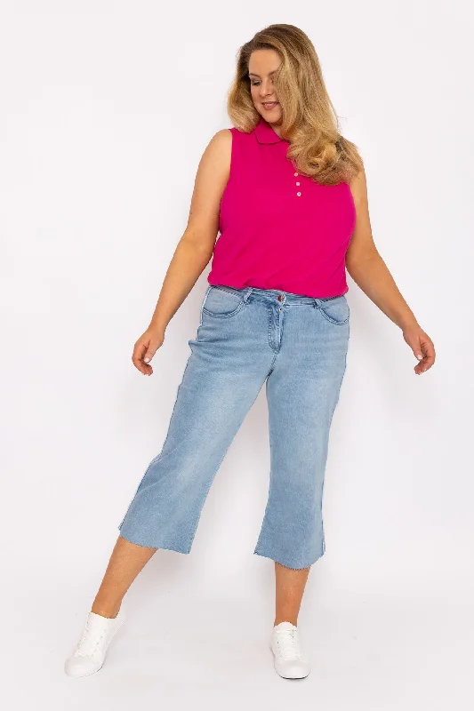 European Plan Wide Leg Culotte Jeans in Denim