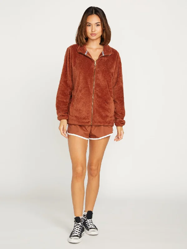 Breezy Style Pheelin Phuzzy Zip Jacket - Dark Clay