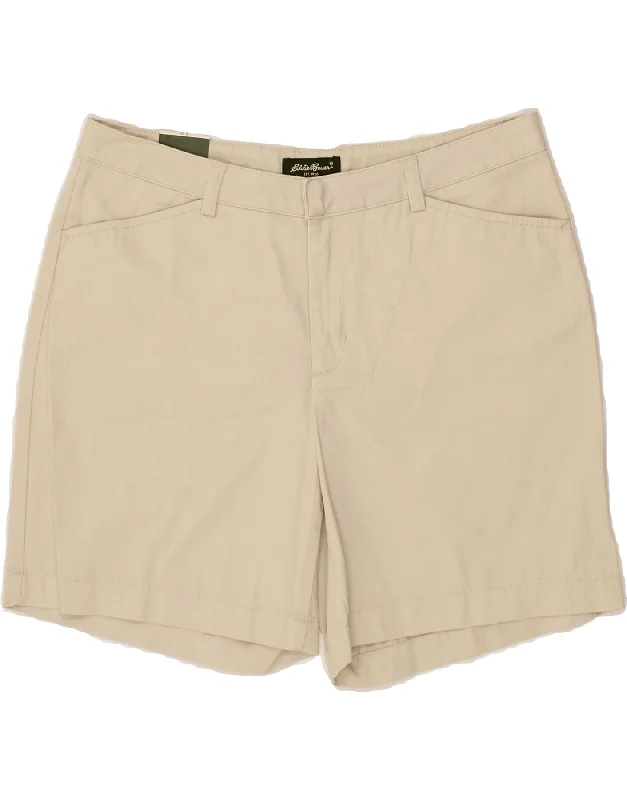 Fashion Comfort EDDIE BAUER Womens Chino Shorts UK 10 Small W27 Beige Cotton