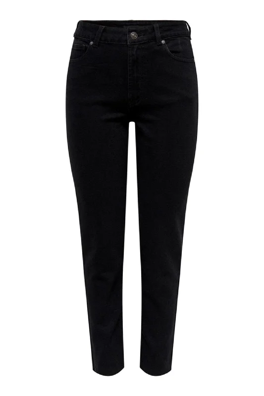 Playful Style Emily High Waist Jeans - Black Denim