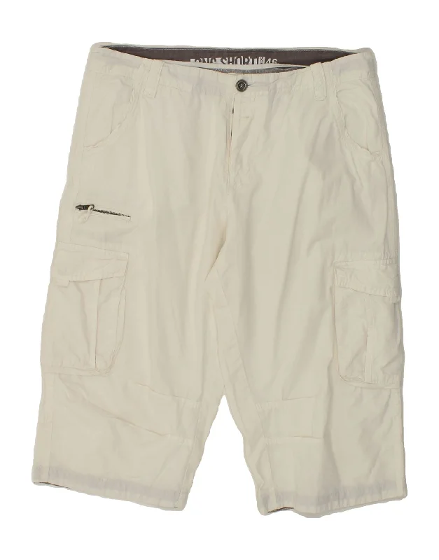 Fashion Pioneer JULES Womens Bermuda Cargo Shorts W38 XL White Cotton