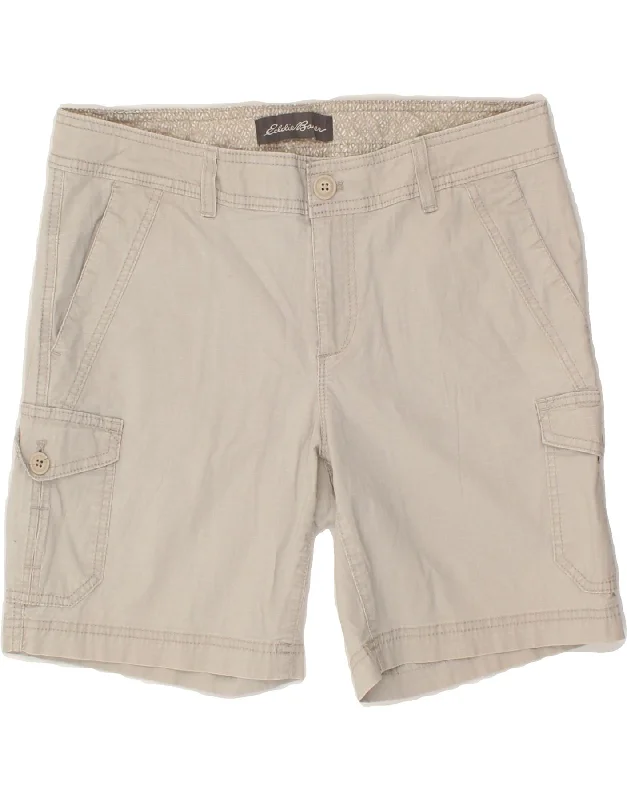 Trendy Wear EDDIE BAUER Womens Cargo Shorts US 8 Medium W30  Grey Cotton