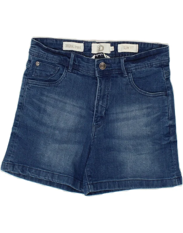 French Retro DACK'S Womens Slim Fit Denim Shorts IT 42 Medium W23 Navy Blue Cotton