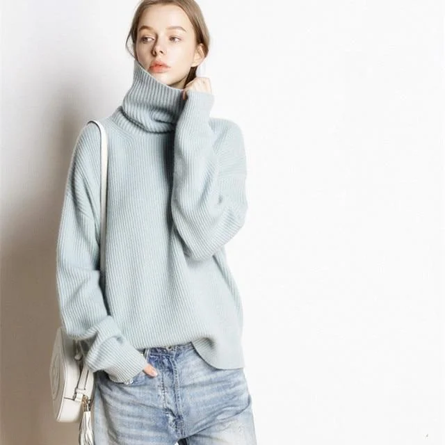 Classic Color Hot Sale High Collar 5 Colors Pullover 100% Cashmere Knitted Jumpers