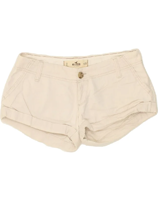 Chic Relaxation HOLLISTER Womens Hot Pants XS W24 L1 Off White Cotton