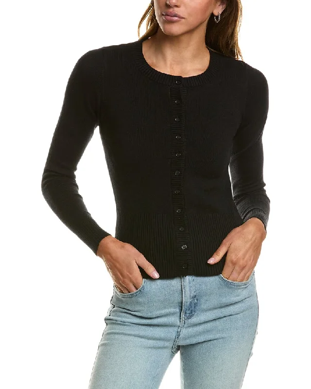 French Style Vintage Havana Slim Fit Knit Button Cardigan