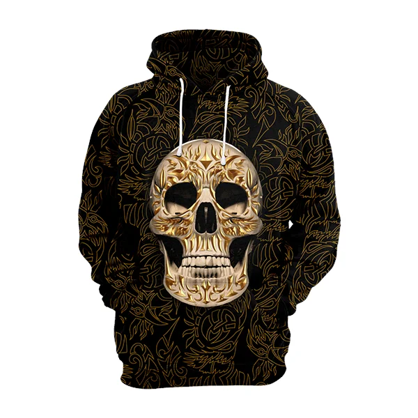 Wandering freely Carved Skull Hoodie