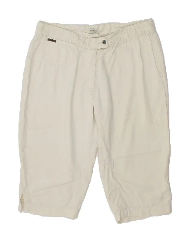 Simple Style CALVIN KLEIN JEANS Womens Bermuda Shorts W27 Small  White Cotton