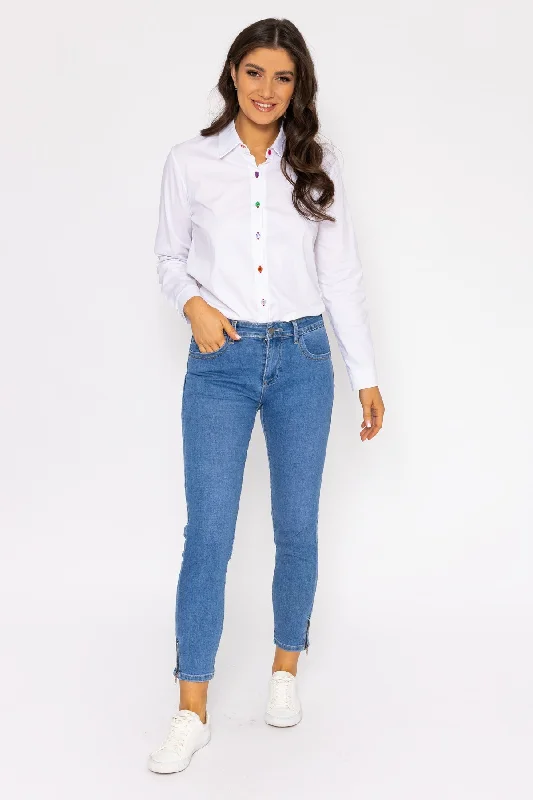 High-quality Design Short Zip Jeans in Denim