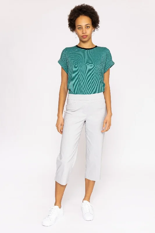 Bright Colors Bengaline Crop Pants in Grey