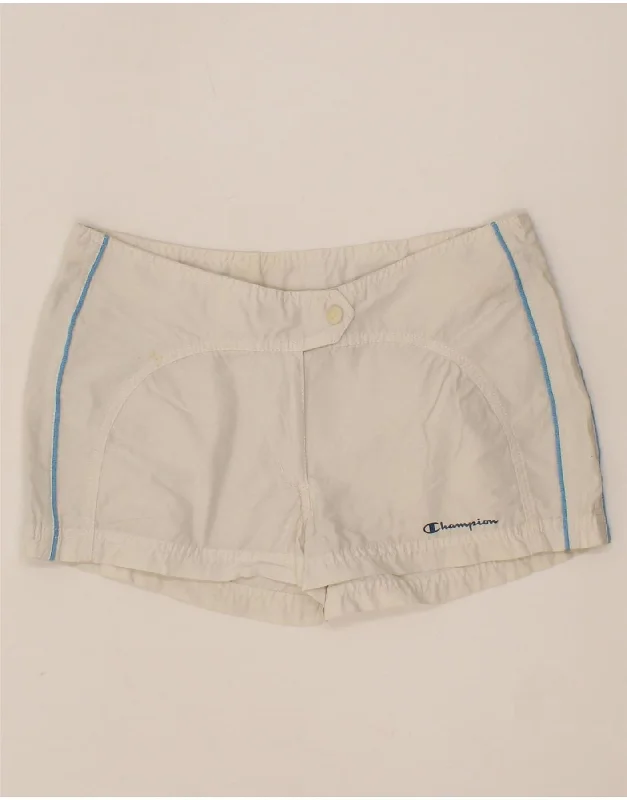 Fashionable And Versatile CHAMPION Womens Hot Pants UK 14 Medium W30  White Cotton