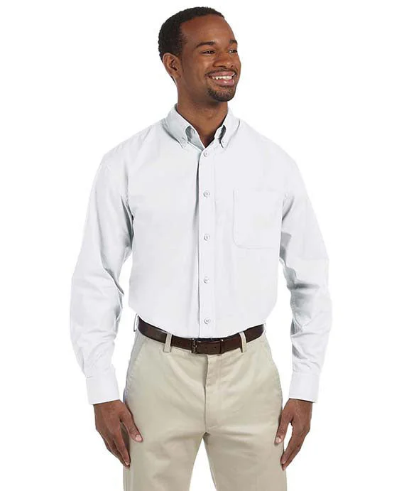 Street Charm M510 - Harriton Mens Essential Poplin Shirt | White