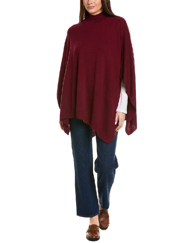 Celebrity Style Bruno Magli Double Funnel Neck Wool & Cashmere-Blend Poncho