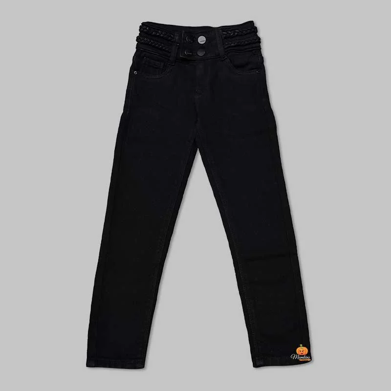 Relaxed Fashion High Waist Jeans for Girls and Kids with Soft Fabric