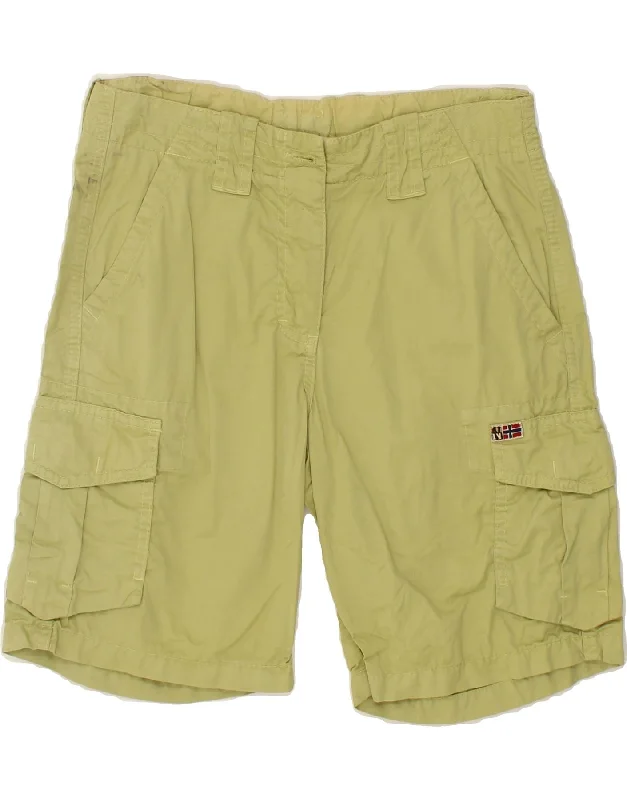 British Style NAPAPIJRI Womens Cargo Shorts IT 40 Small W28 Green Cotton