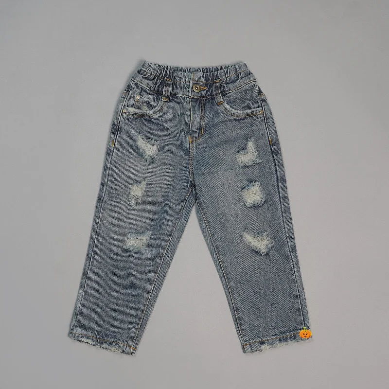 Fresh And Fashionable Denim Jeans for Girls with Elastic Waist