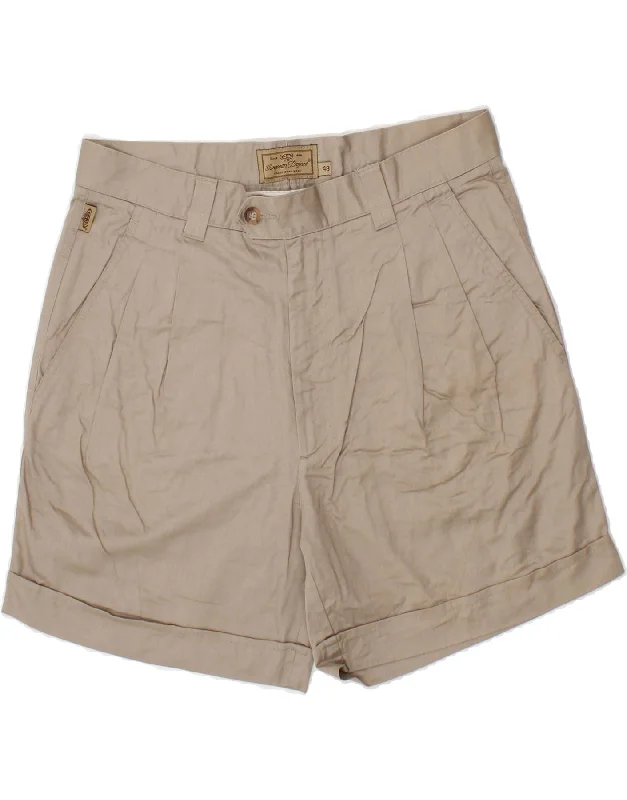 Effortless Elegance EUROPEAN PROJECT Womens Pegged Chino Shorts IT 48 Medium W32 Beige Cotton
