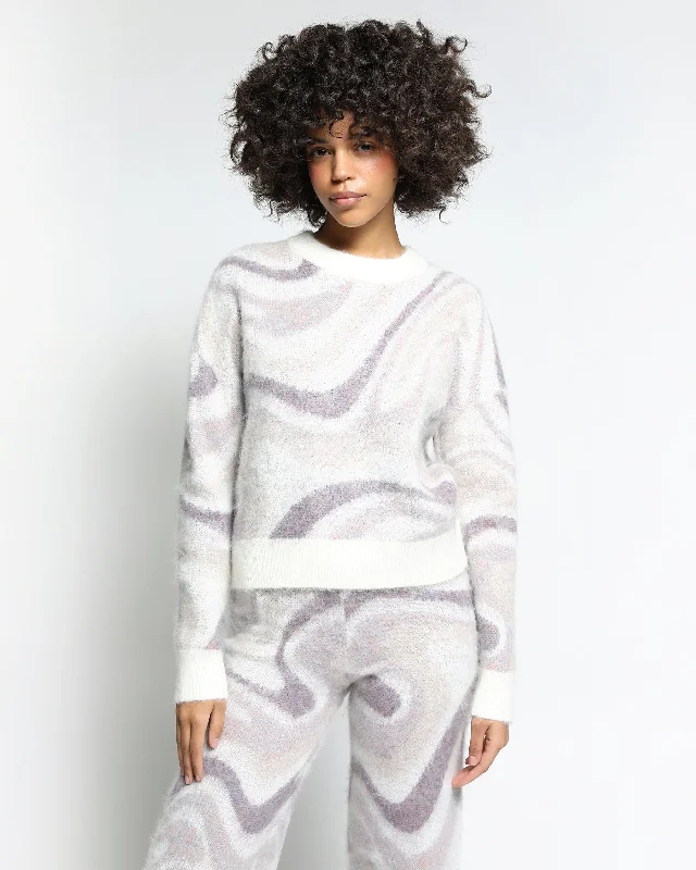 Soft Fashion Spectrum Swirl Mohair Crewneck L/S  Sweater (FINAL SALE)