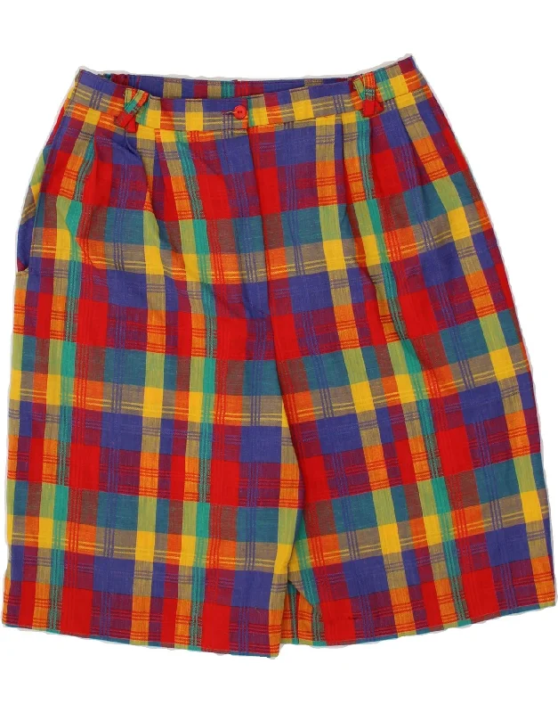 Simple Comfort VINTAGE Womens Chino Shorts UK 16 Large W36 Multicoloured Check Polyester